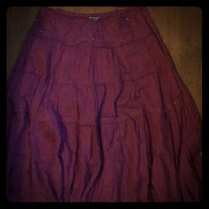 Boho mid calf Flowy skirt